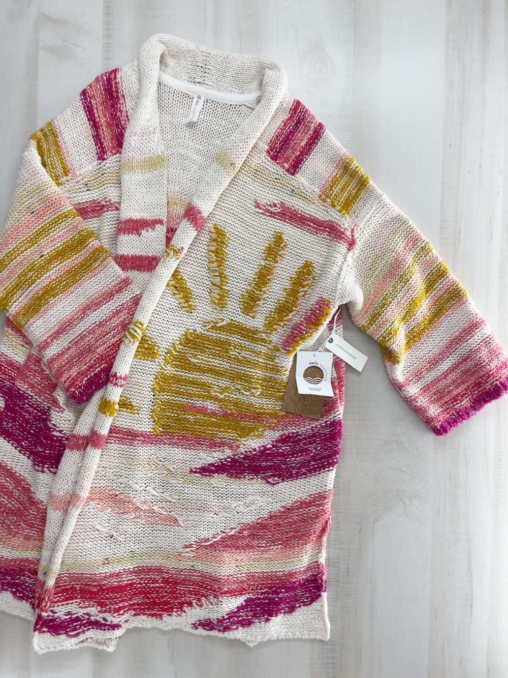 rare $188 nwt ANTHROPOLOGIE daily practice knit oversized sun cardigan sweater